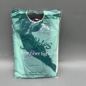 Vtg 04 Silkies Microfiber Tights X-TALL Dark Brown Control Top Soft Opaque‎ NEW